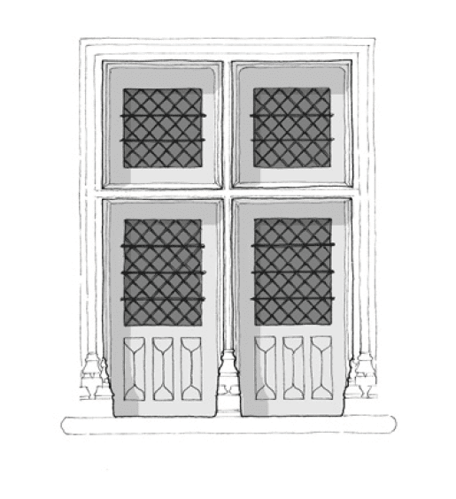 drawing of renaissance luxury french wood windows