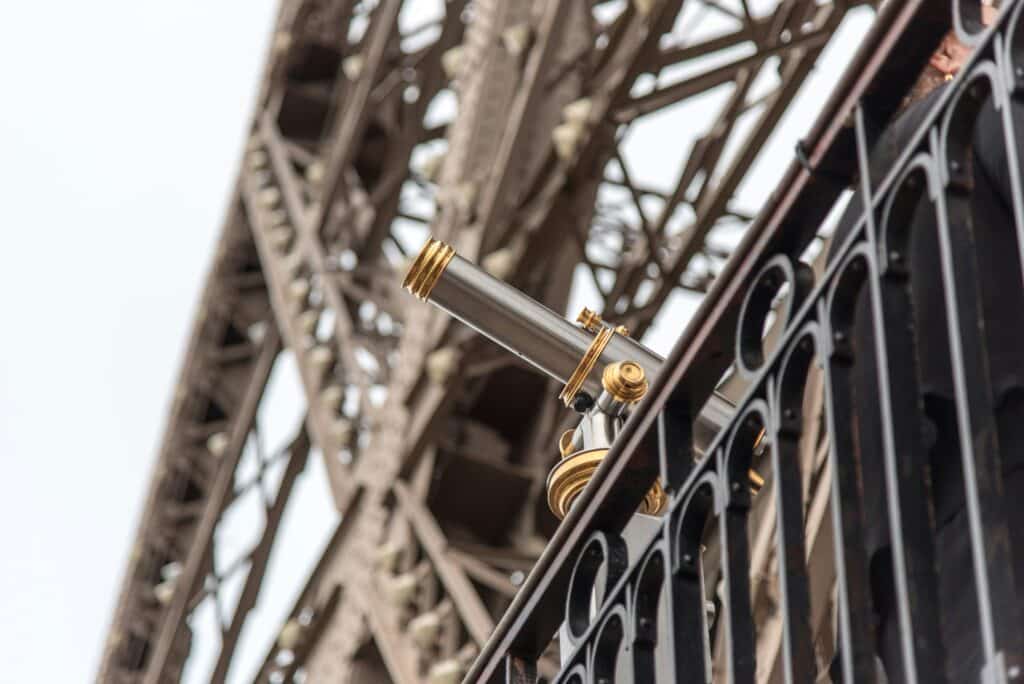 close-up view of the eiffel tower